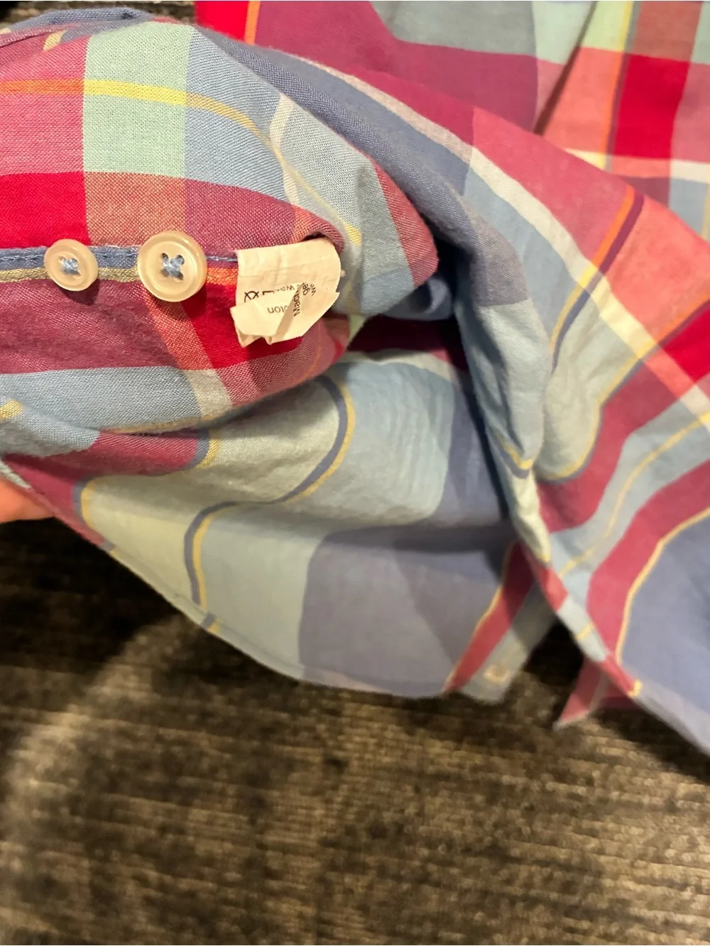 J. Crew Men's Plaid Button-Down Shirt in Blue, Pink & Cream